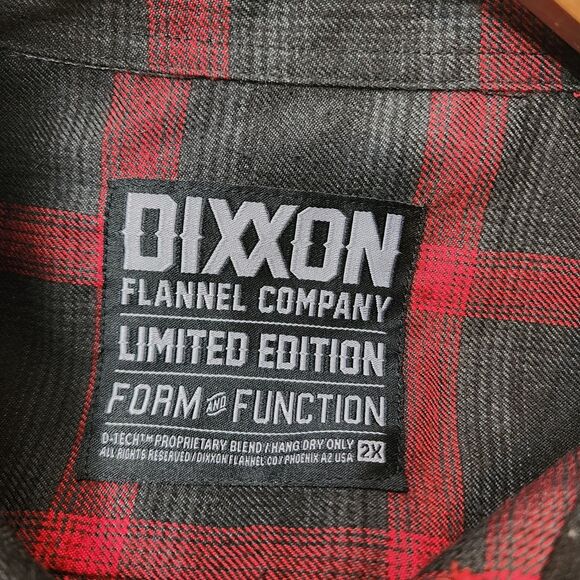 Dixxon Flannel Shirt Snap On Tools Limited Edition Red Black Plaid Mens 2XL XXL - Picture 6 of 12